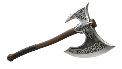 Vikingwarrioraxeisolatedontransparentbackground