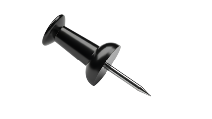 BlackPushPinOnWhiteBackground