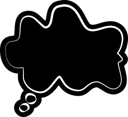 Black speech bubble, dialog, talk, speech, think