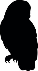 Owl Silhouette Vector Isolated Black Bird Wildlife Clipart