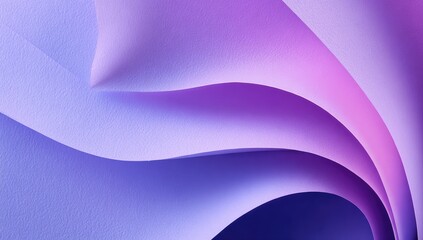 Abstract curves of layered pastel purple and blue paper