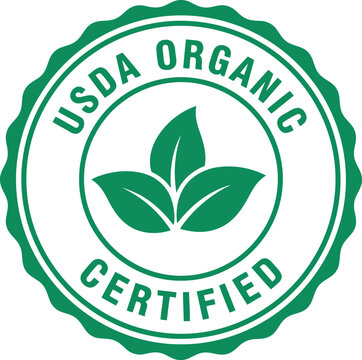 USDA Organic Certified Badge Vector for Food Packaging Labels