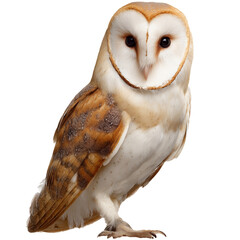 Fototapeta premium Owl Perched Quietly With Focused Gaze in Indoor Environment During Bright Lighting