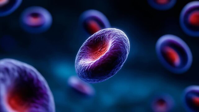 Stunning microscopic view of vibrant cells in a dark background showcasing cell structure and colors