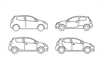 Compact Car Icons Set