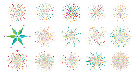 Explosion of Colorful Fireworks for Celebrations, Holidays, and Festive Event Designs