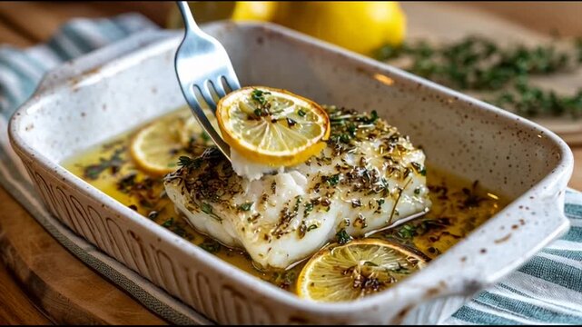 Baked Cod With Lemon And Herbs