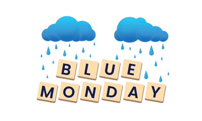 Blue Monday background design. Blue Monday greeting concept banner. Vector illustration