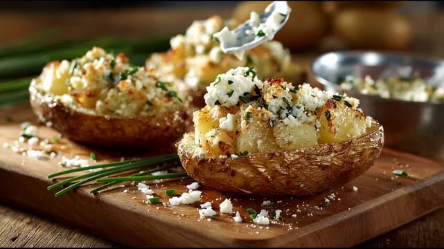 Baked Potatoes With Sour Cream And Chives