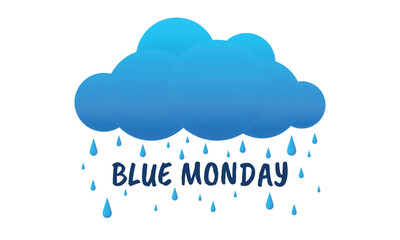 Blue Monday background design. Blue Monday greeting concept banner. Vector illustration