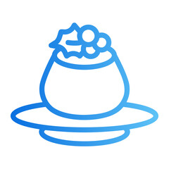 Christmas pudding Line Gradient Icon