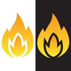 Fire Flame Dual Color Safety Energy Logo Vector Template Design