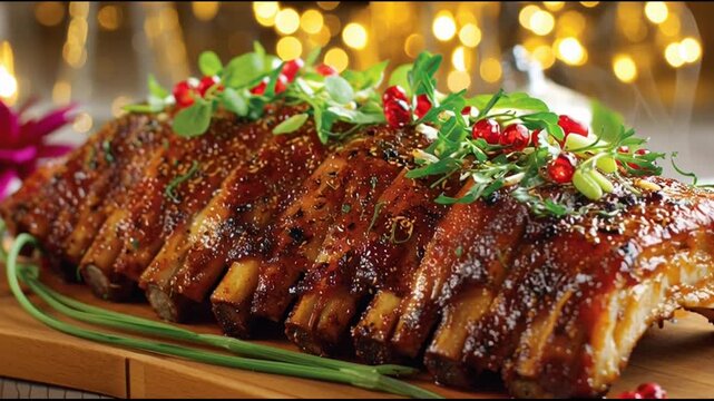 Slow Cooked Pork Ribs With Festive Accents