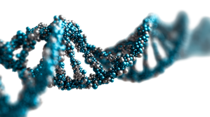 Abstract molecular structure resembling a DNA helix with interconnected spheres for science and medical concepts, perfect for health and biotechnology presentations.
