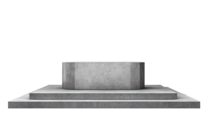 Minimalist concrete pedestal with geometric stages for product display or architectural presentation and modern interior staging, ideal for showcasing luxury goods or minimalist decor.