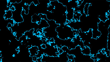 Abstract Chaotic Line art Irregular Shape Pattern on Dark Background Art