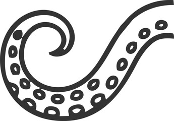 Mythical Sea Monster Octopus Tentacles Curled Illustration for Marine Theme.