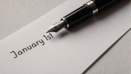January 1st written on paper with fountain pen.