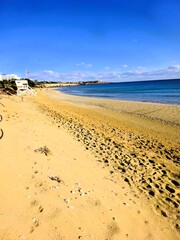 footprints on the beach