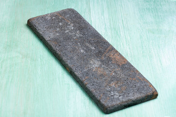 Rustic Stone Slab on Mint Surface