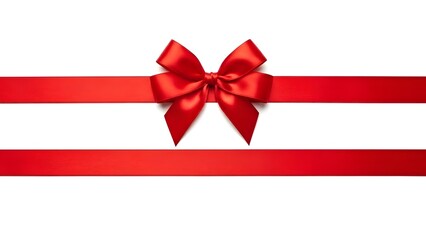 red bow on white background