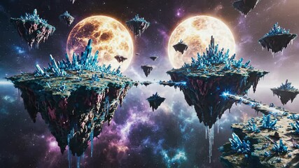 Fantasy Portal Road Ends at Giant Mirror with Fly Through Transition 4K