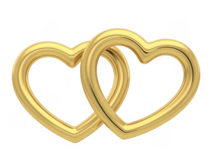 Interlocking gold heart shapes interlocking hearts gold hearts isolated on a transparent background