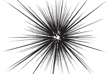 Abstract Black Ink Explosion Burst on White Background