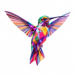 Naklejka premium Polygonal Hummingbird Flying Illustration