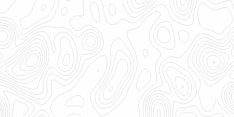 White wave paper curved reliefs abstract background, Abstract topographic contours map background. Black and white lines seamless Topographic map patterns, topography line map. © Elana