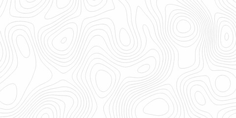 White wave paper curved reliefs abstract background, Abstract topographic contours map background. Black and white lines seamless Topographic map patterns, topography line map. © Elana