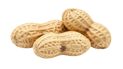 Shelled peanuts isolated on transparent background