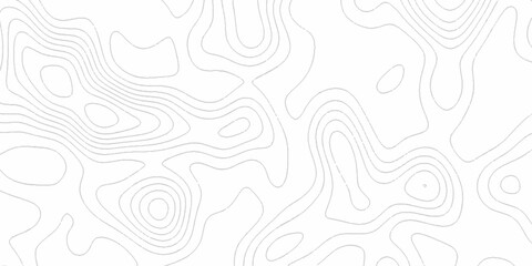 White wave paper curved reliefs abstract background, Abstract topographic contours map background. Black and white lines seamless Topographic map patterns, topography line map. © Elana