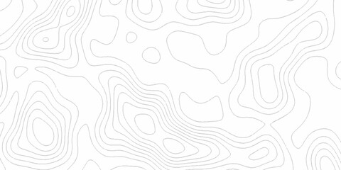 White wave paper curved reliefs abstract background, Abstract topographic contours map background. Black and white lines seamless Topographic map patterns, topography line map. © Elana