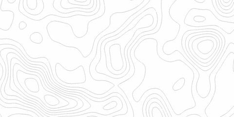White wave paper curved reliefs abstract background, Abstract topographic contours map background. Black and white lines seamless Topographic map patterns, topography line map. © Elana