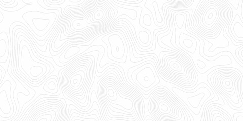 White wave paper curved reliefs abstract background, Abstract topographic contours map background. Black and white lines seamless Topographic map patterns, topography line map. © Elana