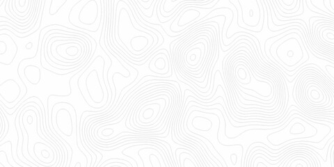 White wave paper curved reliefs abstract background, Abstract topographic contours map background. Black and white lines seamless Topographic map patterns, topography line map. © Elana