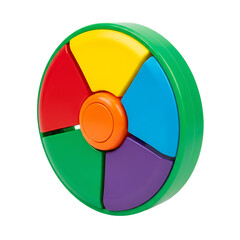 Plastic toy wheel isolated on transparent background