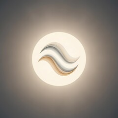 Modern ceiling light fixture with abstract wave design in soft colors  