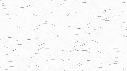 Abstract white background with scattered small black dashes and lines, creating a minimalist and textured pattern.