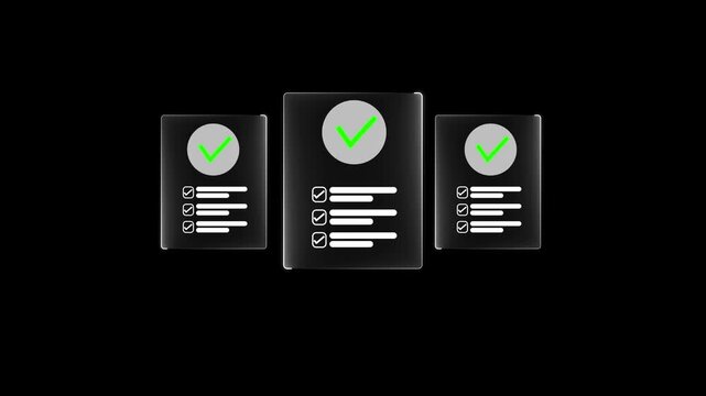 Online survey and checklist assessment, Digital questionnaire, Businessman use tablet to complete a digital form, making evaluation and selecting correct answers marked with check marks.