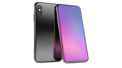 3D illustration of a smart mobile phone with a blank blue screen display isolated on a white background representing modern digital communication technology and business smartphone design