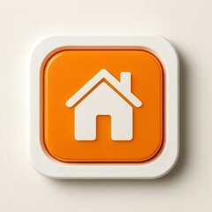 orange home icon on a white background