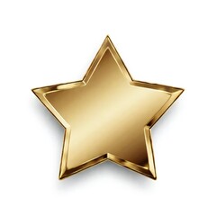 3D gold star on white background