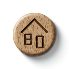 wooden house button