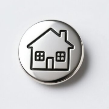 home icon on metal internet button