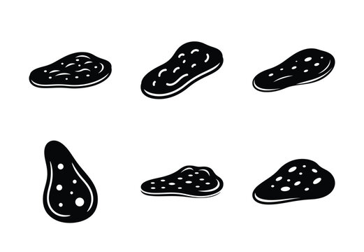 set of food naan bread silhouette icon vector illustration isolated on white background