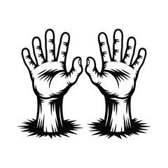 Obraz premium Zombie hands rising from the ground