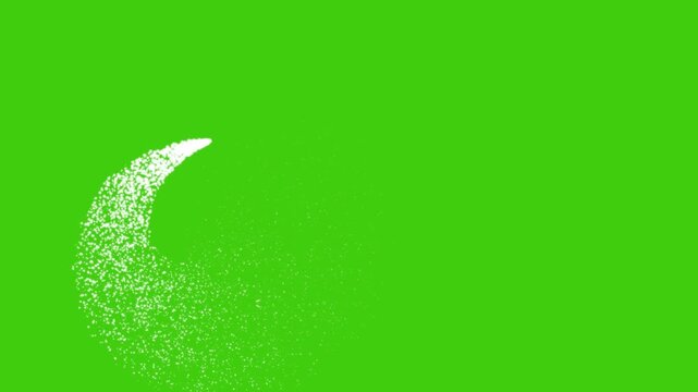 Glitter particles streaming on green screen background, White glitter sparkles trail, glowing pixie dust burst,
Golden Star Trail Flying Around with Twinkling Particles Floating in the Air.
