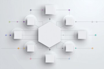 Abstract infographic showing a connected network diagram.